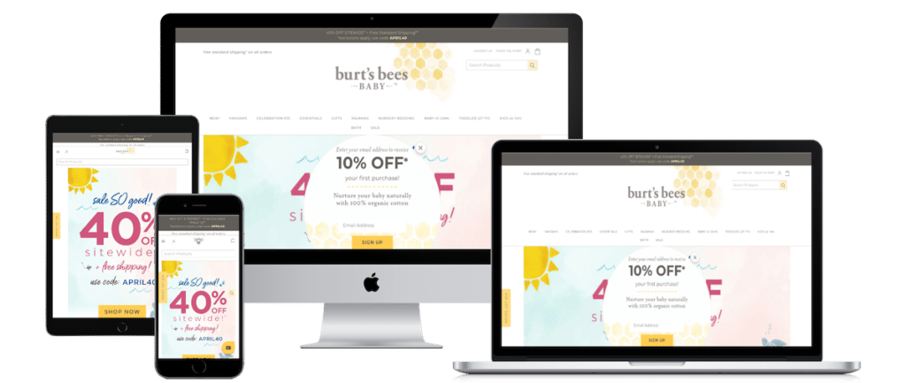 picture of burts bees baby website