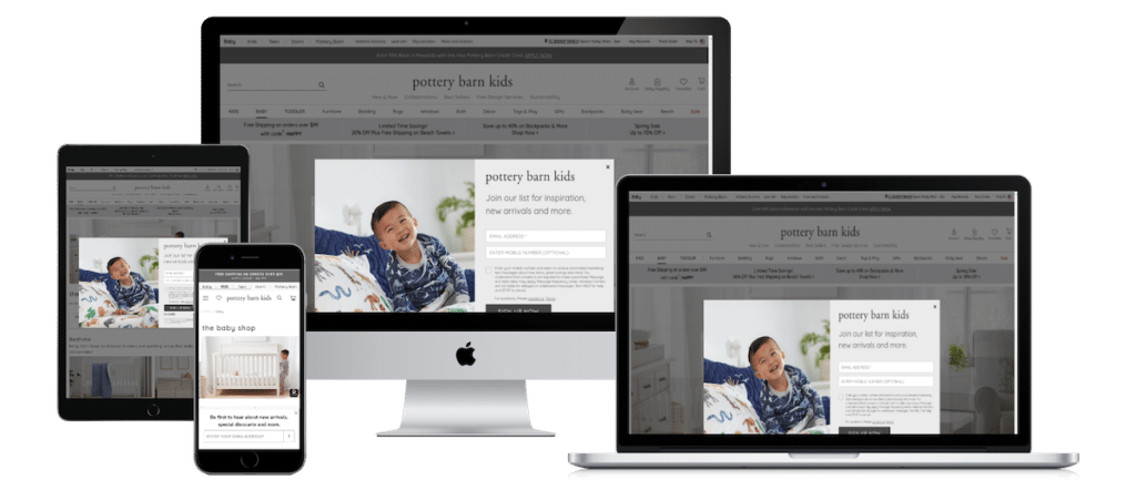 picture of pottery barn kids baby website