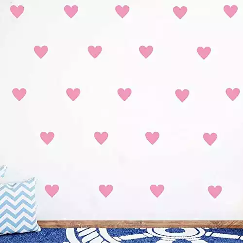 Set of 96 Pieces 2" Heart Wall Decor Sticker (Soft Pink)
