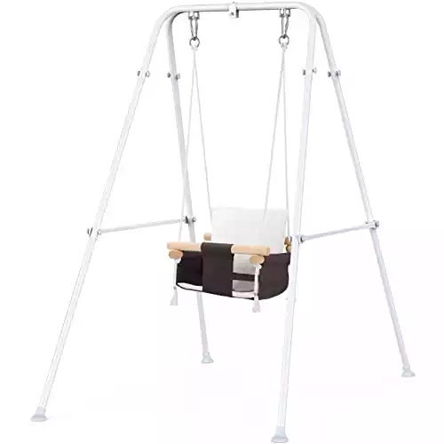 Indoor Infant Swing Set with Canvas Cushion Seat