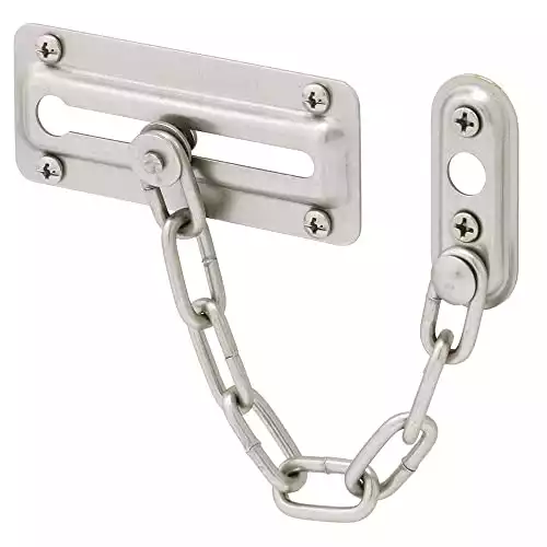 Defender Security Store - Satin Nickel Steel Chain Door Guard
