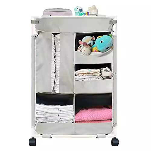 Baby Nursery Essentials Store & Roll Organizer Cart