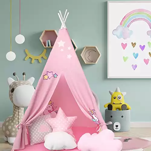 Pink Unicorn Indoor Tepee Tent