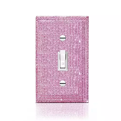 Shiny Pink Rhinestones Light Switch Cover Plate