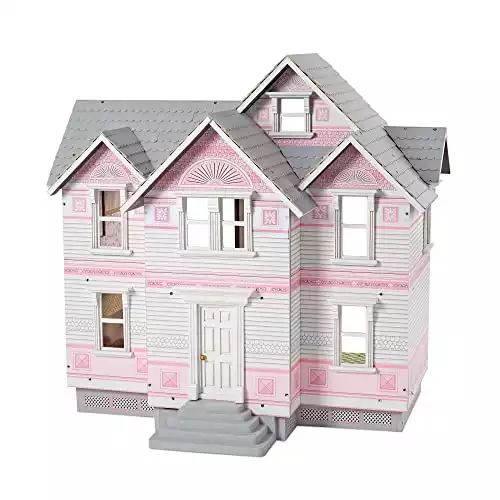 Melissa & Doug Classic Heirloom Victorian Wooden Pink & White Dollhouse