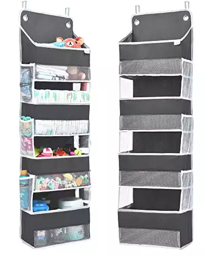 Over Door Organizer with 4 Large Pockets and 6 Mesh Side Pockets