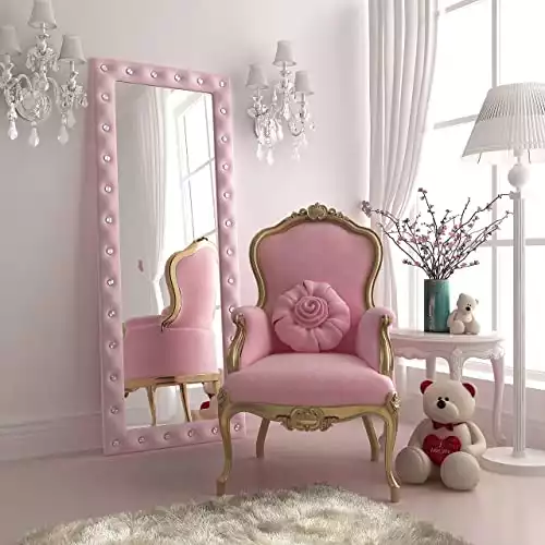 Pink Full Length Floor Mirror For Nursery